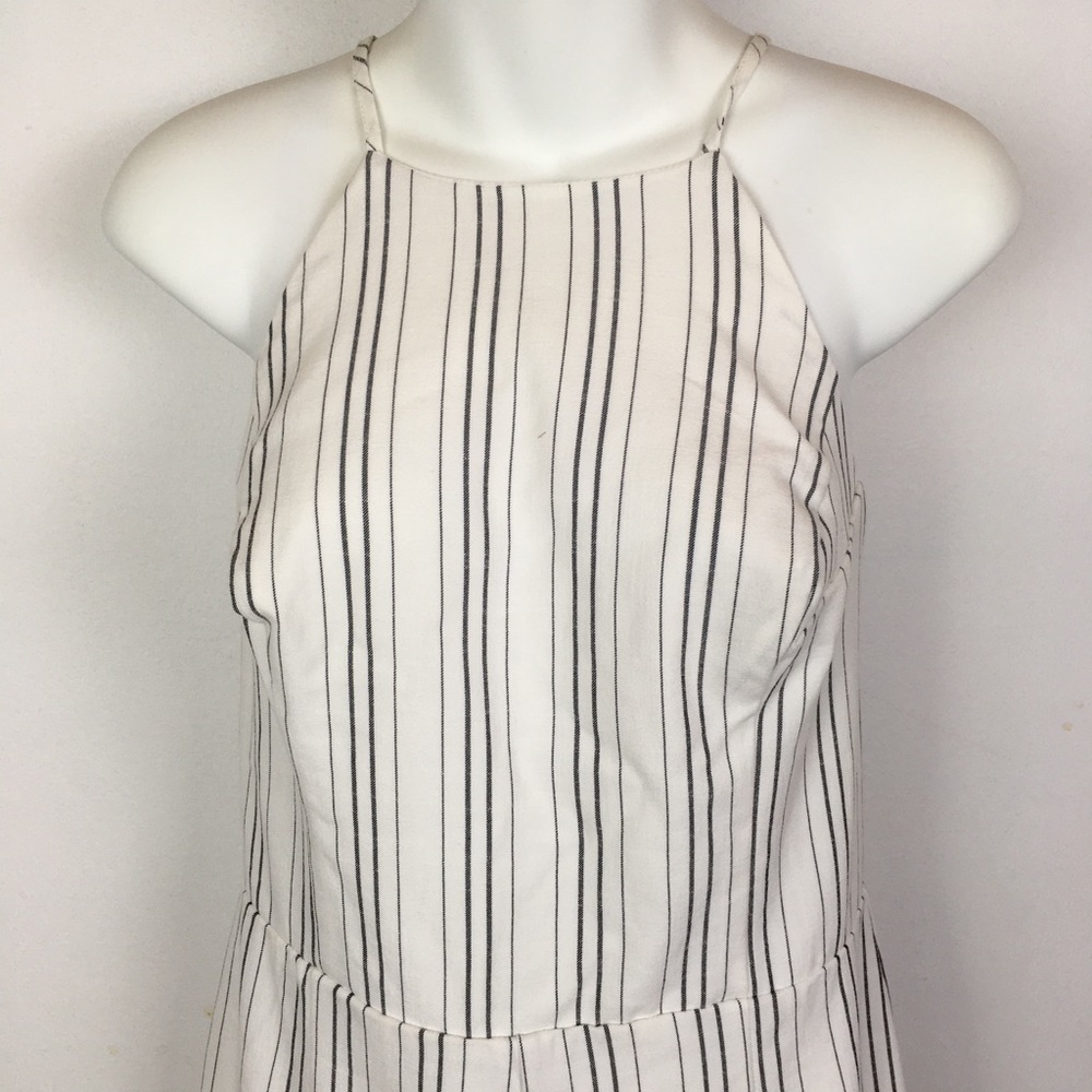 White and grey Pin stripe jumper M